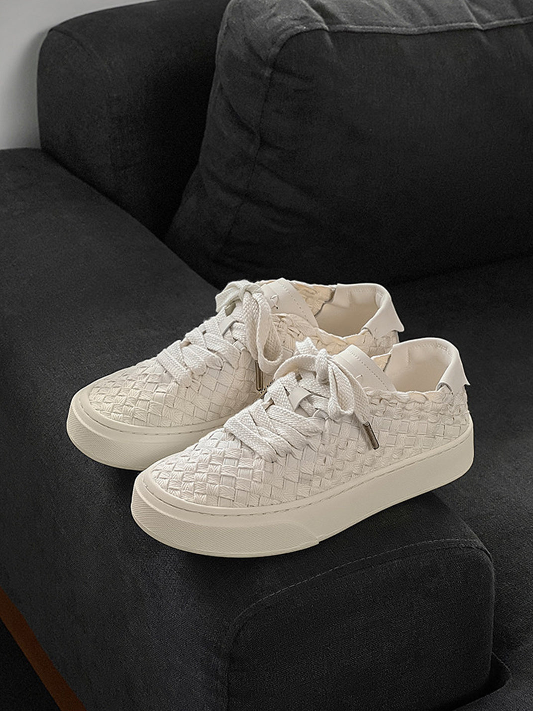 Woven Texture Platform Sneakers - Skipkicks