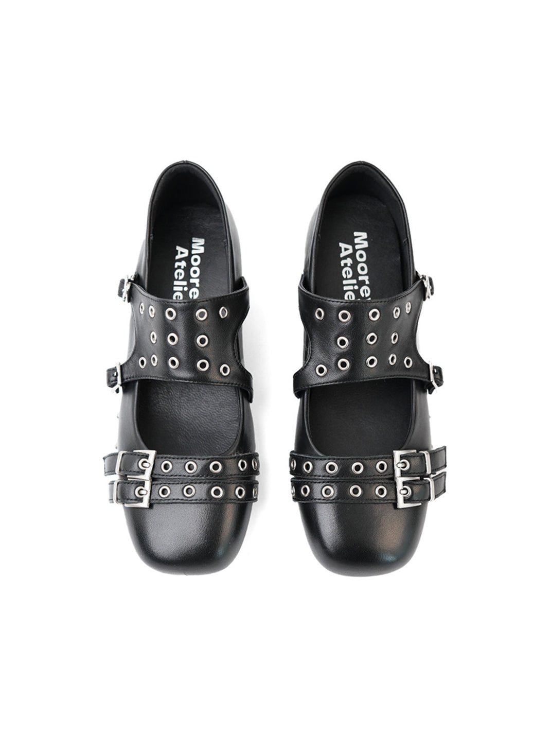 Black Leather Mary Jane Flats - Skipkicks