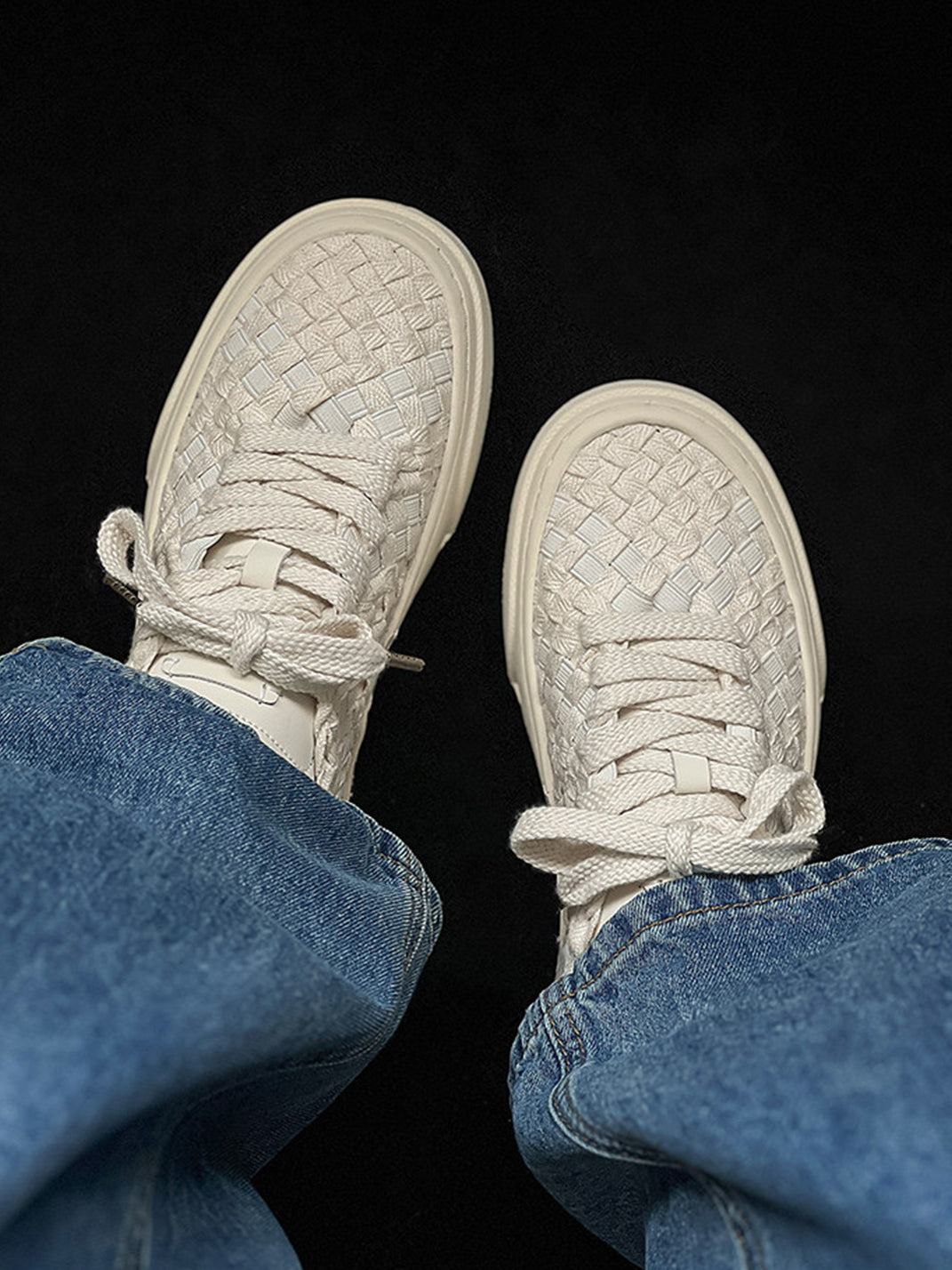 Woven Texture Platform Sneakers - Skipkicks