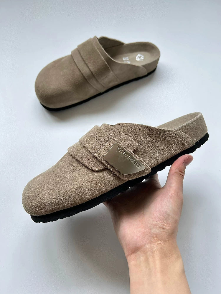 Closed-Toe Leather Mule Sandals - Skipkicks