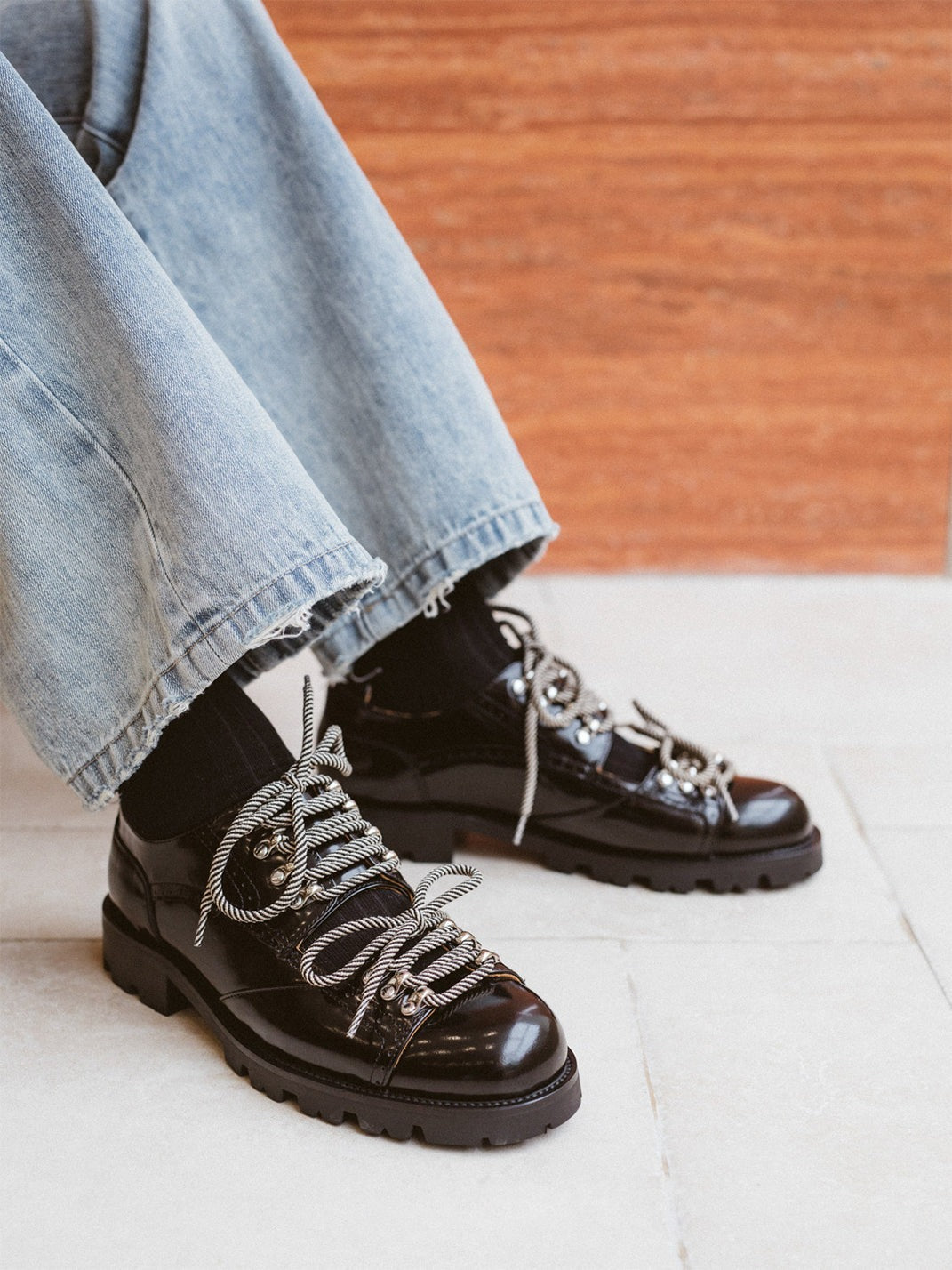 Cutout Leather Workwear Derby Shoes - Skipkicks