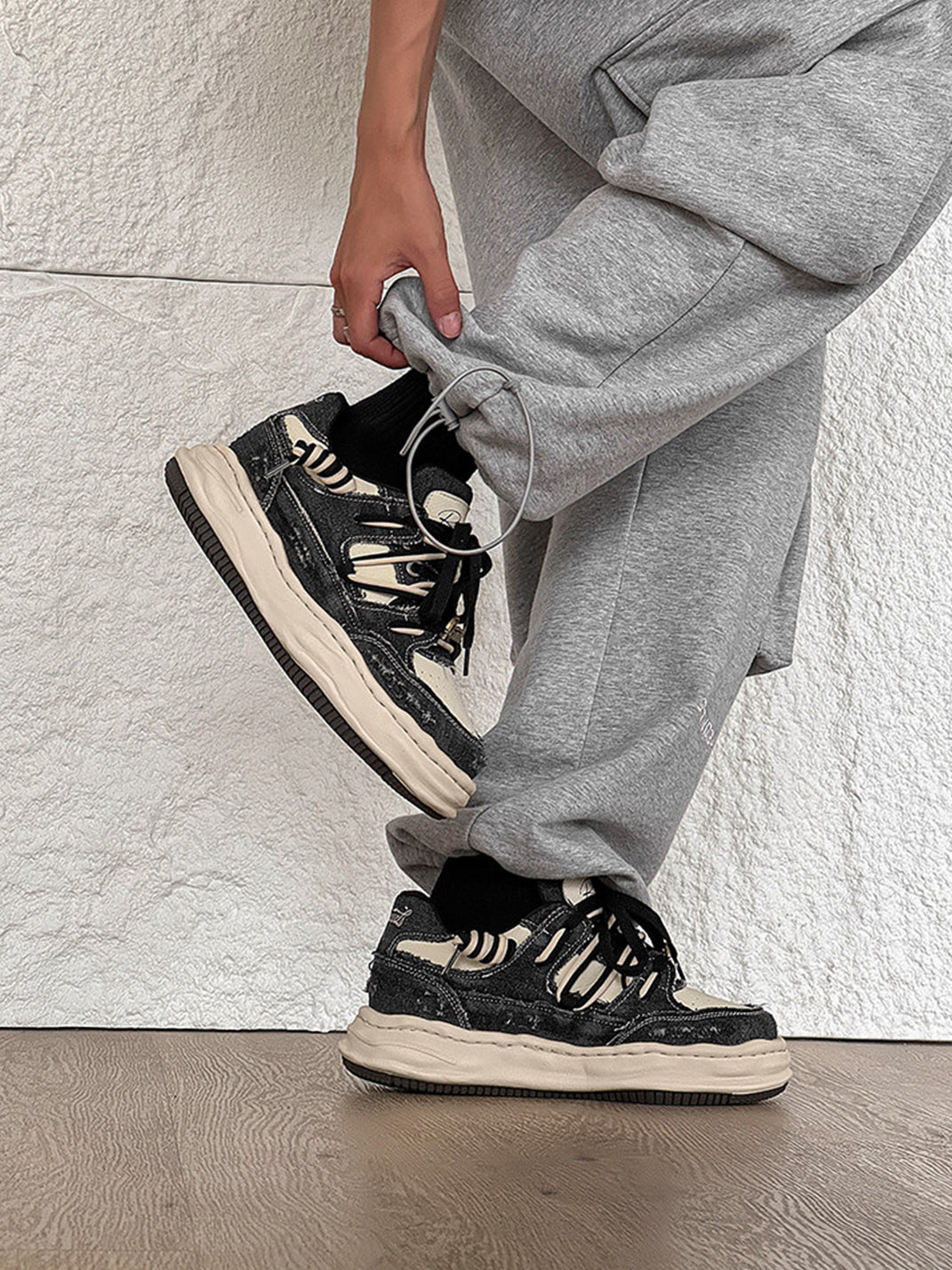 Vintage Wash Denim Sneakers - Skipkicks