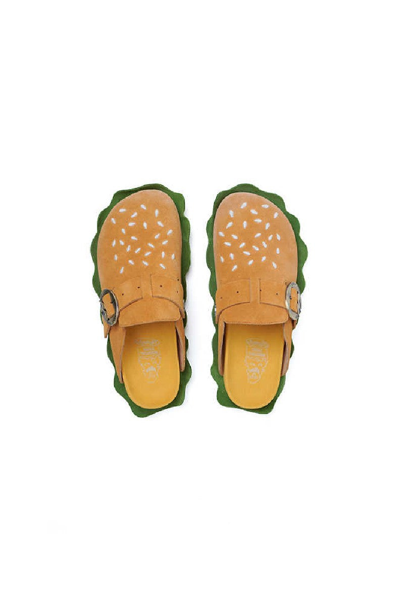 Hamburger Design Novelty Slip On Clogs - Skipkicks