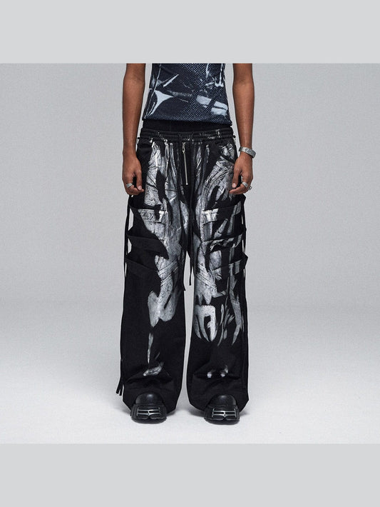 Metallic Strap Cargo Pants