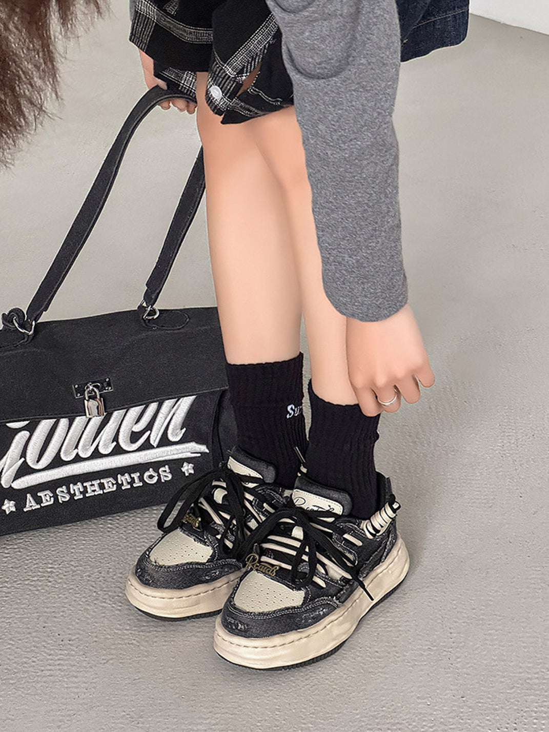 Vintage Wash Denim Sneakers - Skipkicks