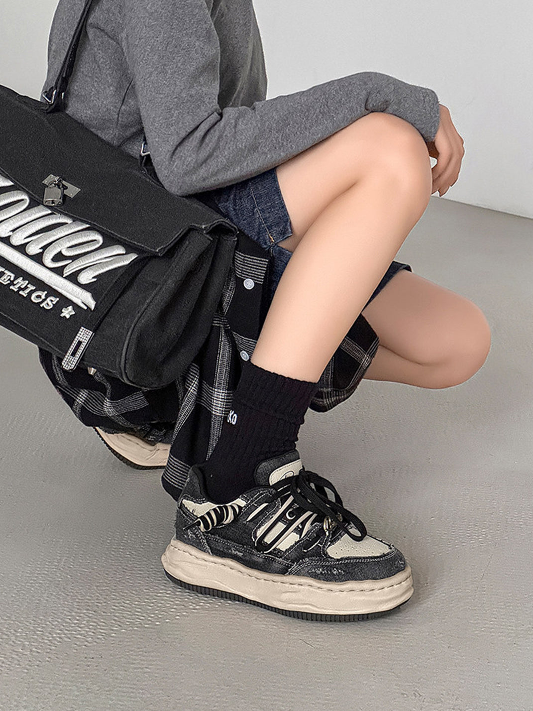 Vintage Wash Denim Sneakers - Skipkicks