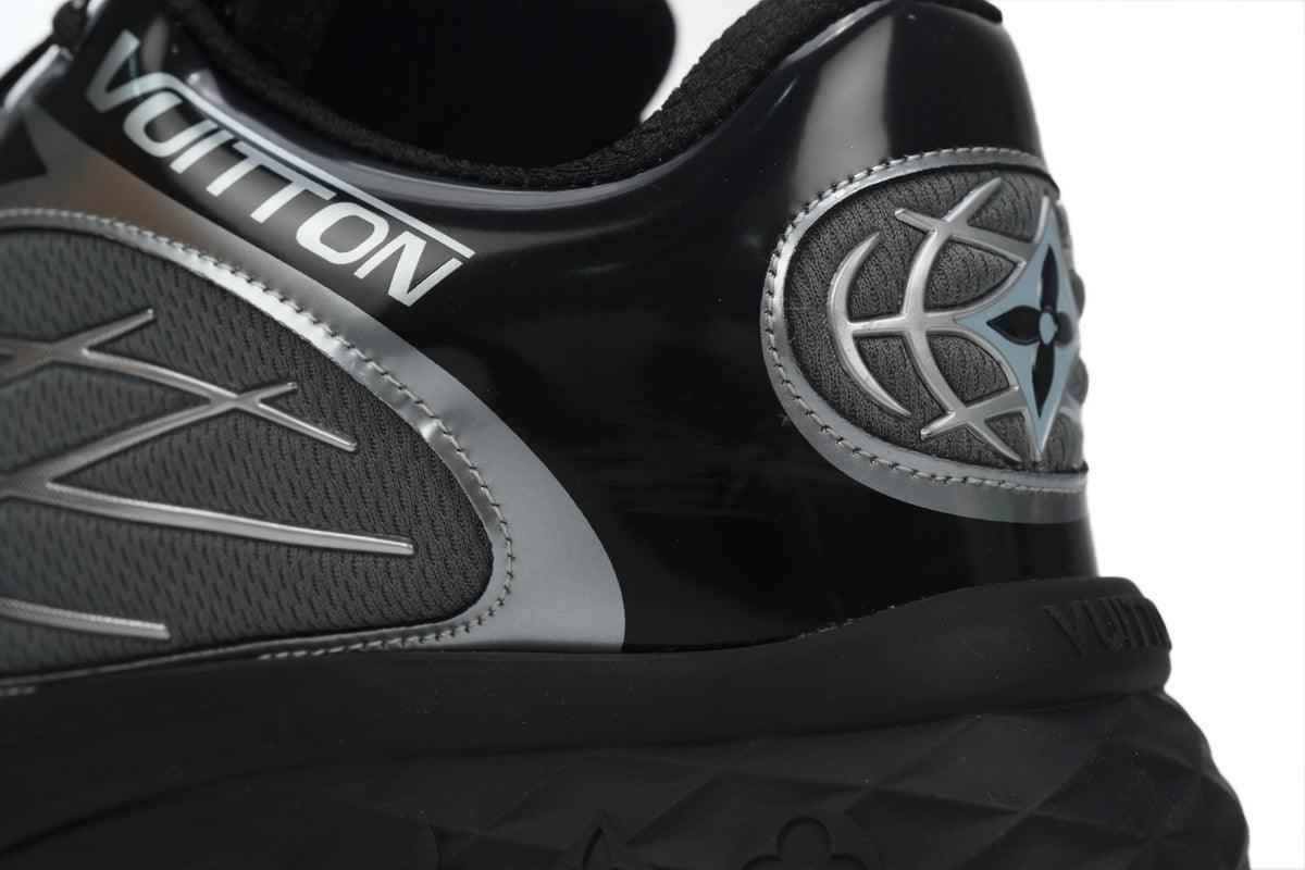 Custom LV Discovery Lace Up Black and White Silver