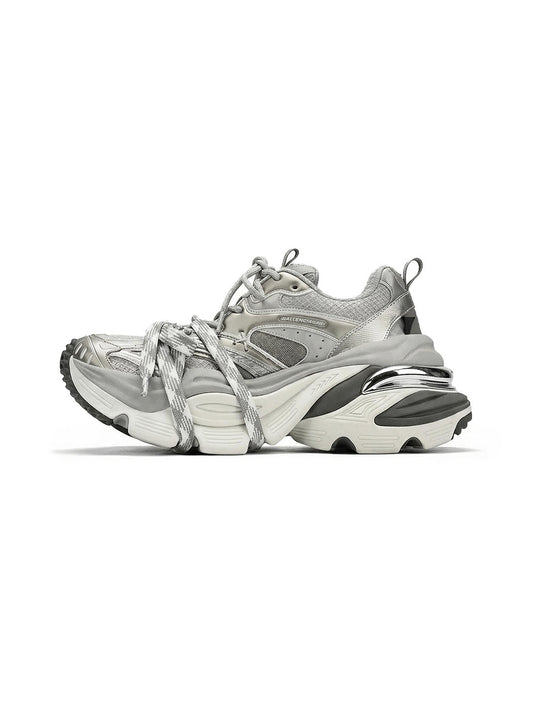 Silver Power Platform Sneakers - Skipkicks