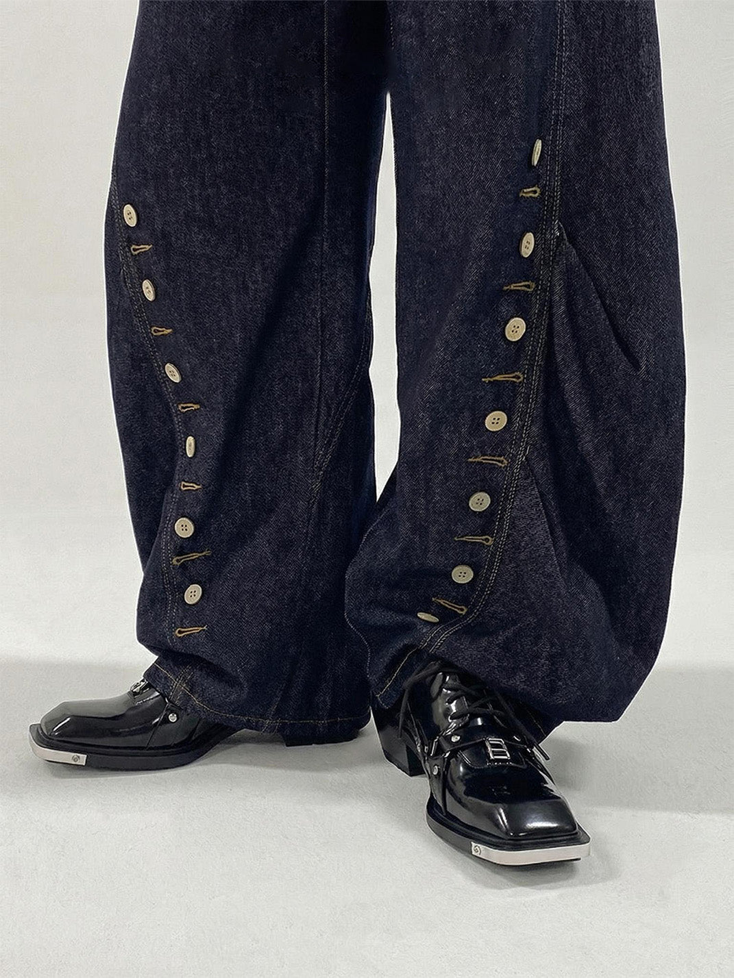 Black Unique Style Square-Toe Derby Shoes - Skipkicks