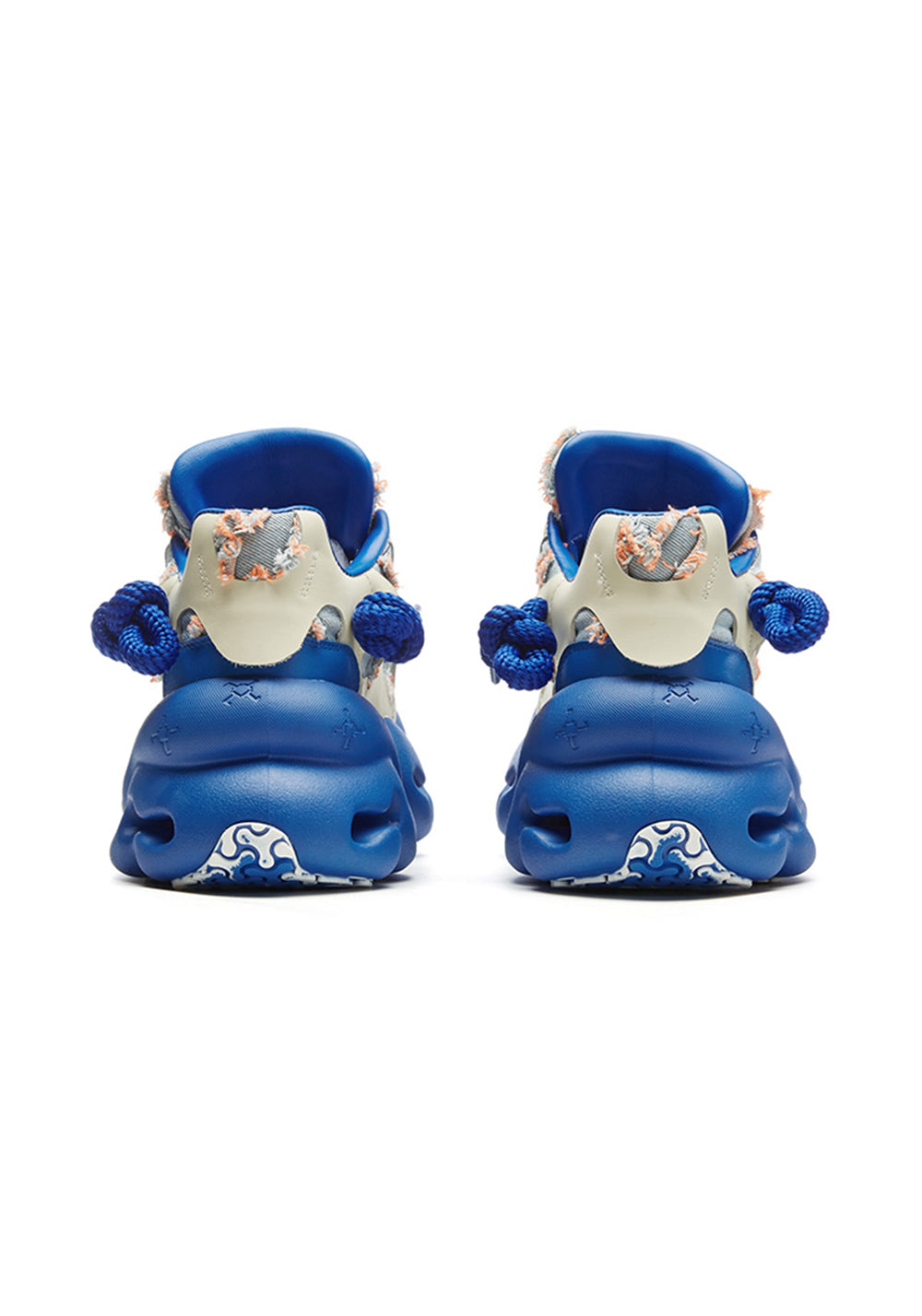 Blue Street-Style Leather Dad Sneakers - Skipkicks
