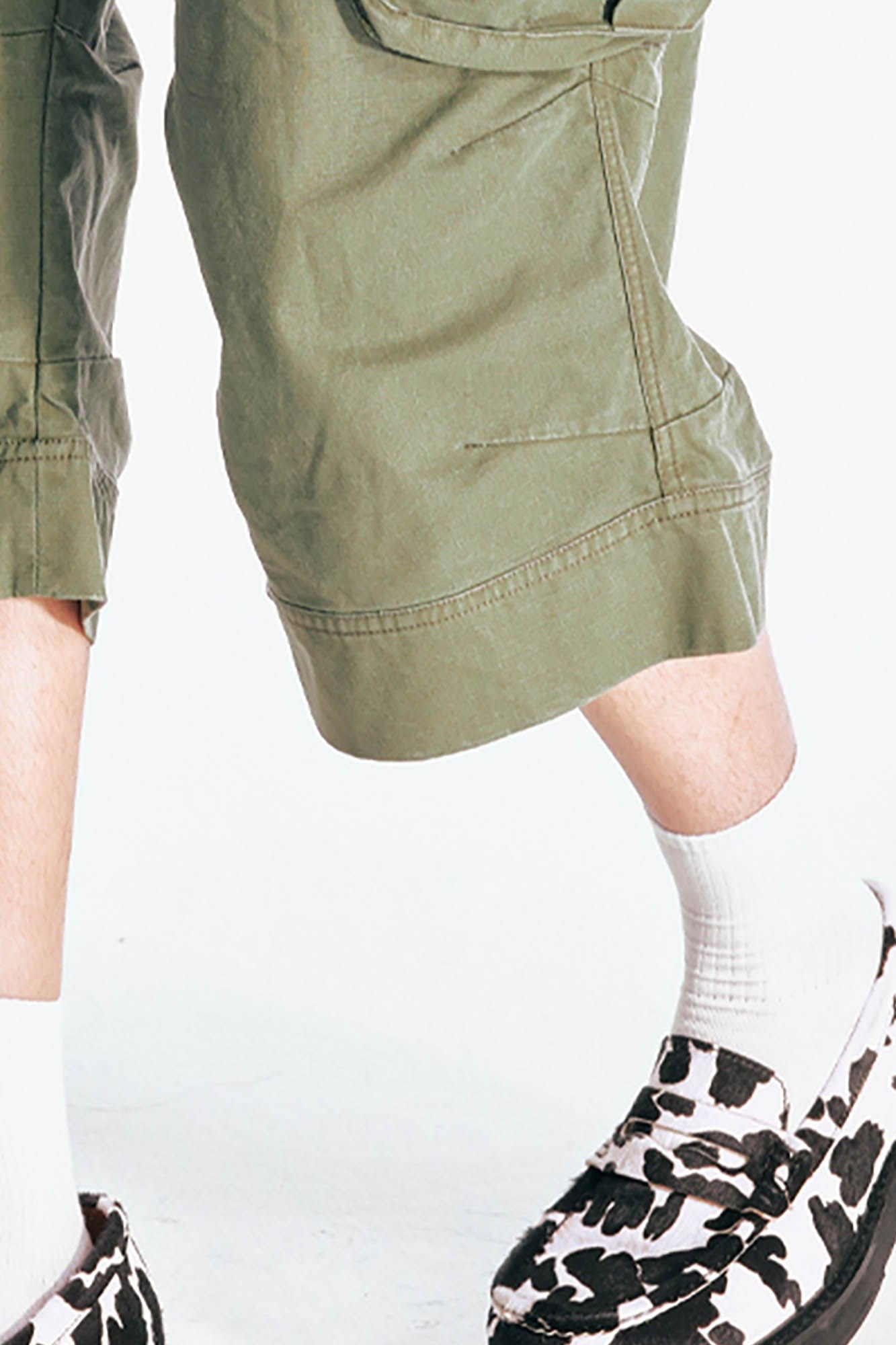 Flared Utility Cargo Bermuda Shorts