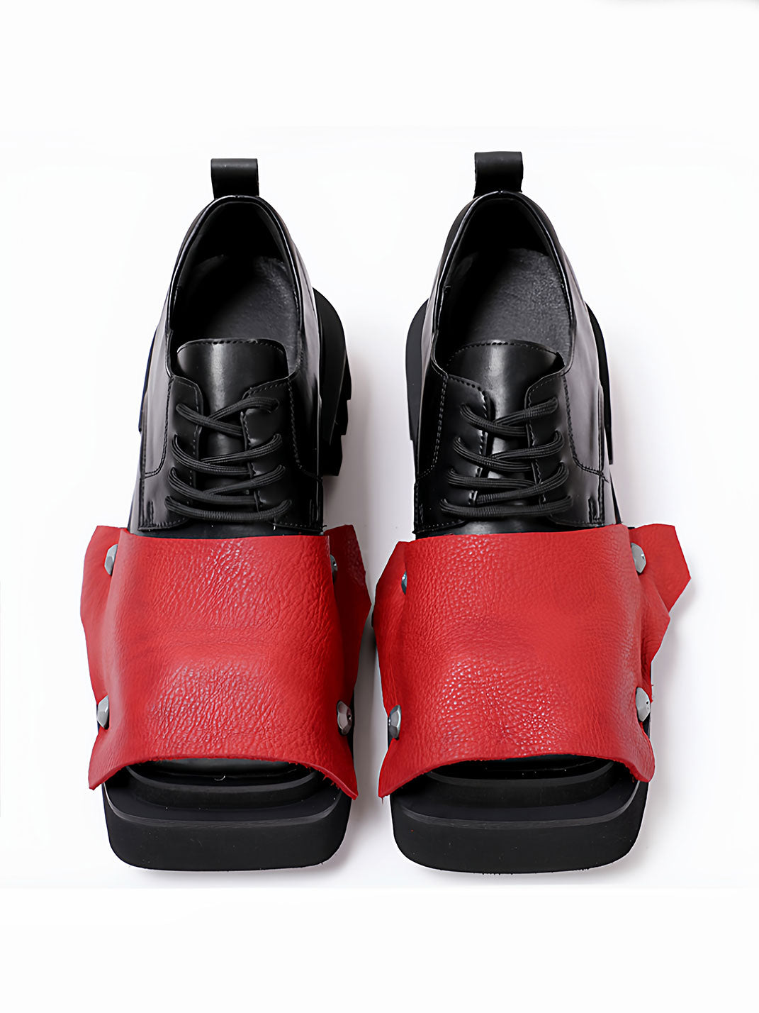 Black Trendy Square-Toe Derby Shoes - Skipkicks