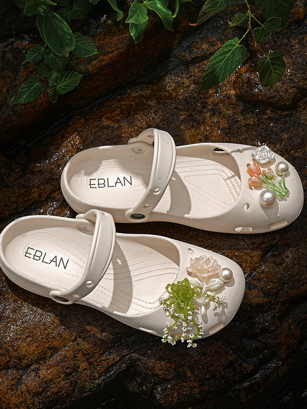 Mary Jane Style Breathable Slide Sandals-Beige - Skipkicks