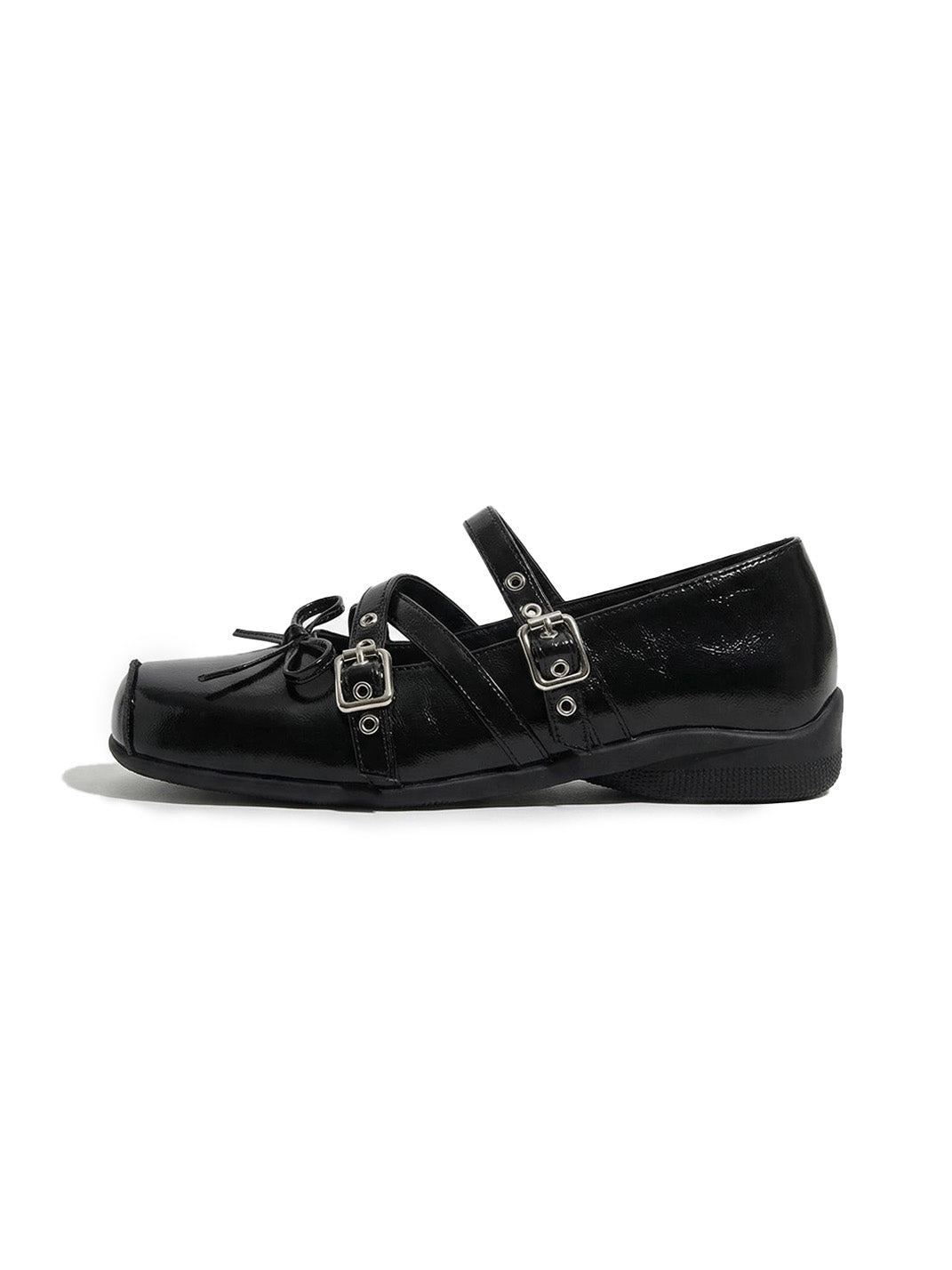 Black Bow-Knot Studded Flats - Skipkicks