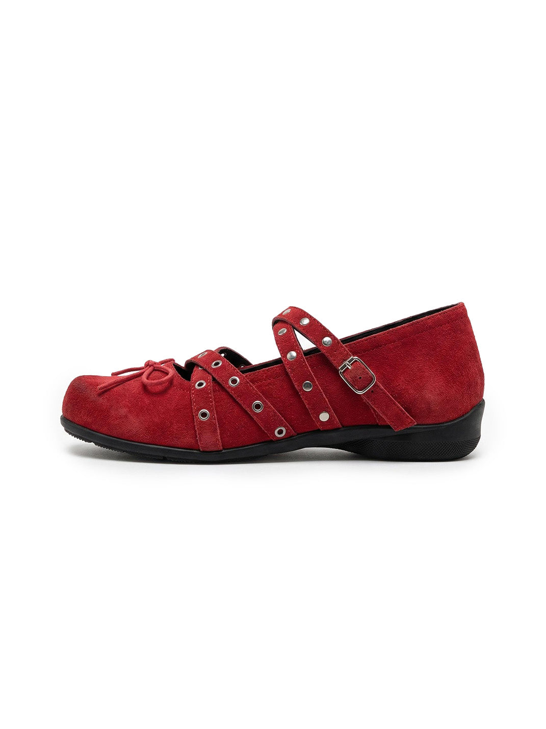 Black Bow-Knot Studded Ballet Flats - Skipkicks