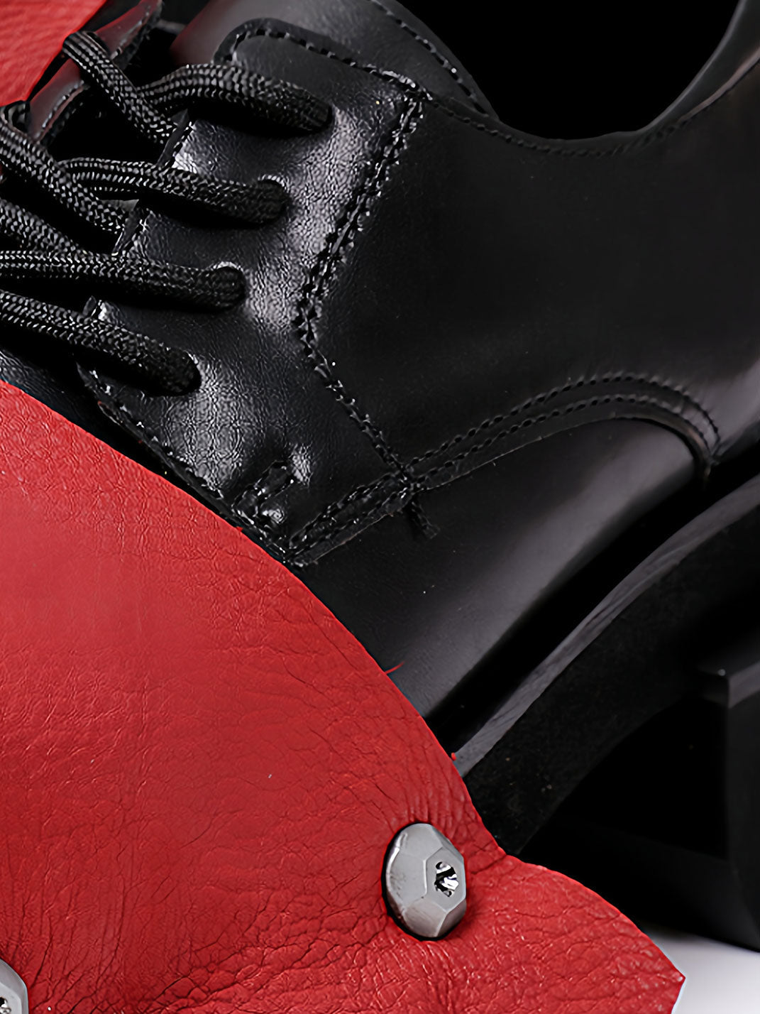 Black Trendy Square-Toe Derby Shoes - Skipkicks