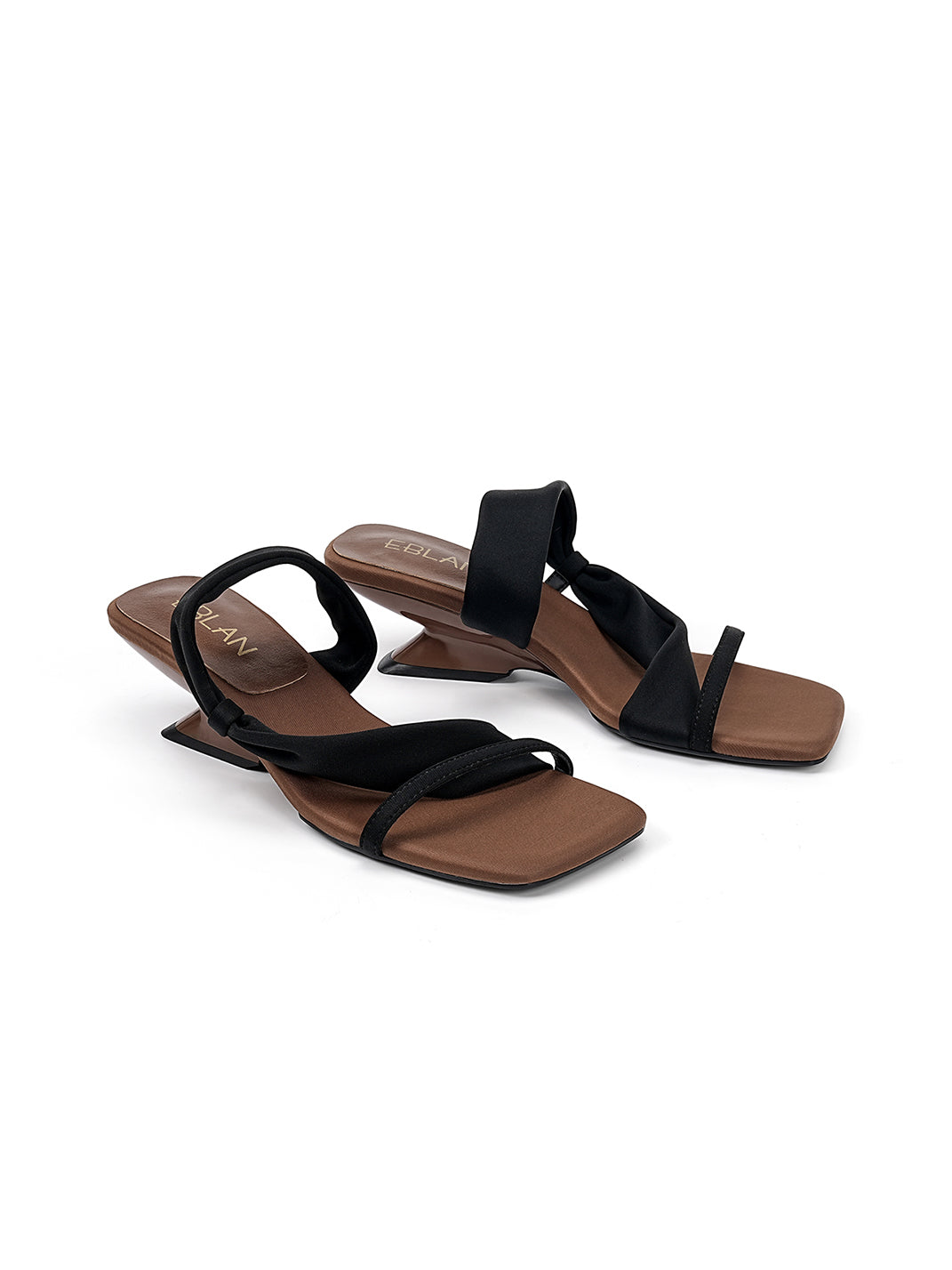 Toe-Loop Asymmetric Strap Sandals With Sculptural Heel - Skipkicks