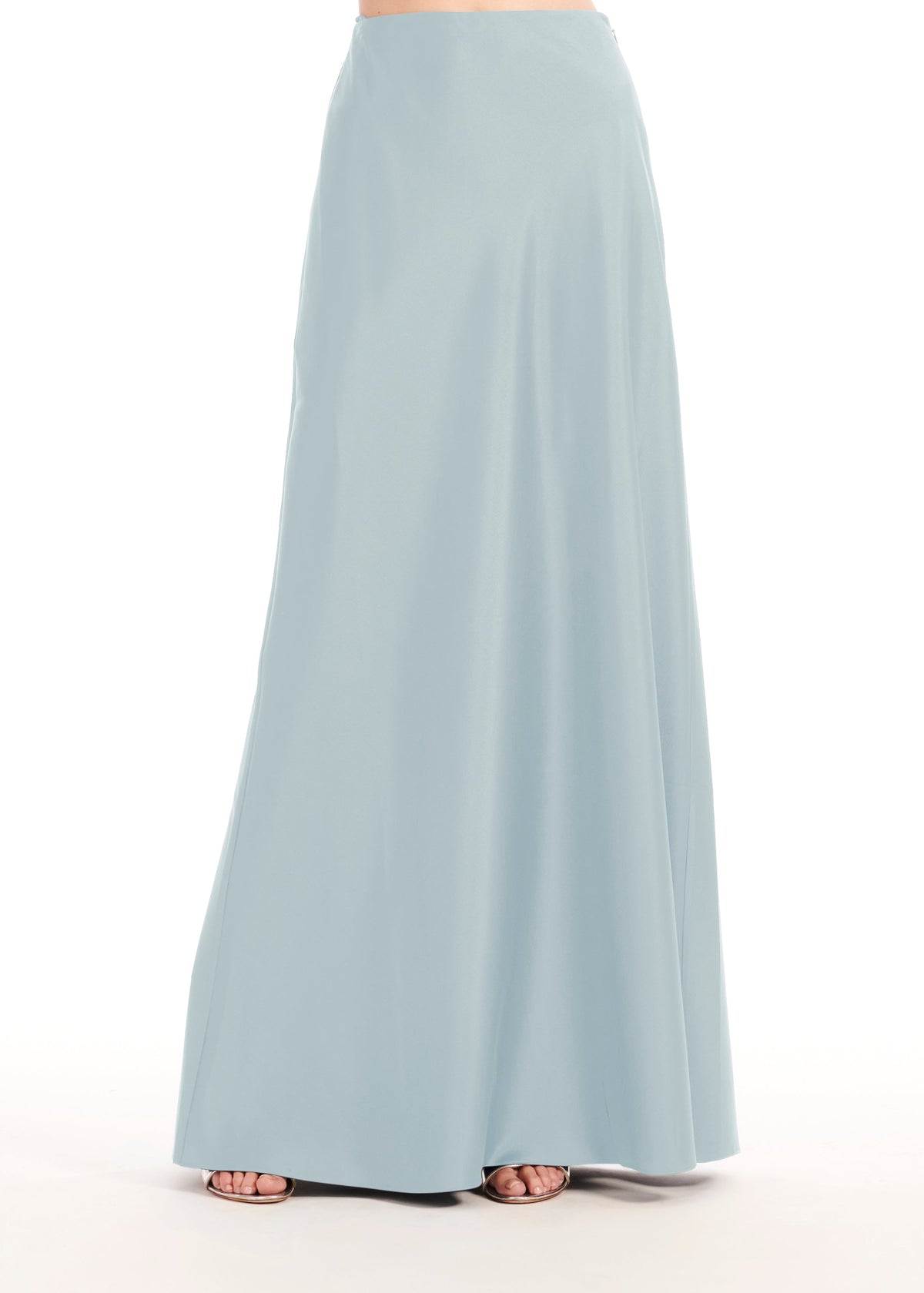 Taffeta Bias Long Skirt Light Blue