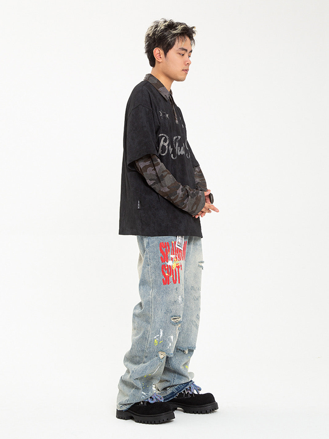 Black Stardust Oversized Boots - Skipkicks