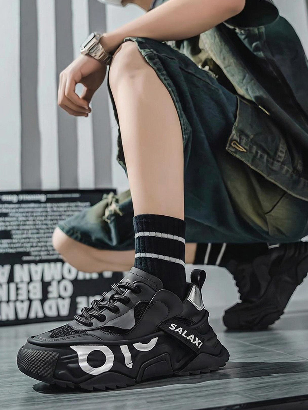 Black OWL 3.0 Platform Sneakers - Skipkicks
