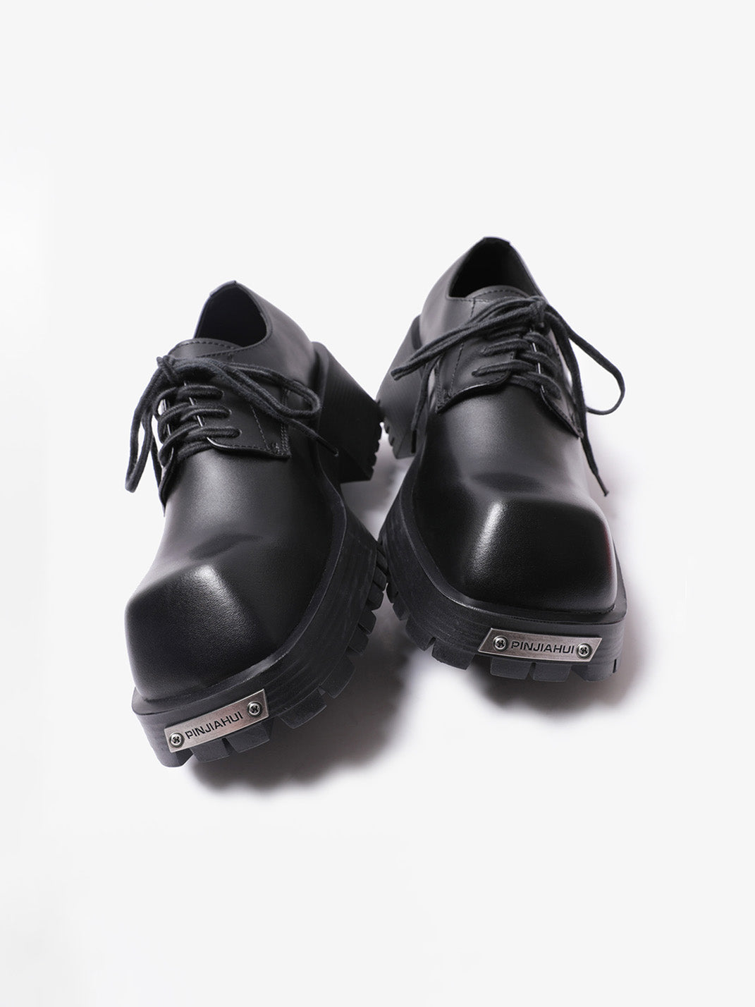 Black Classic Leather Derby Shoes