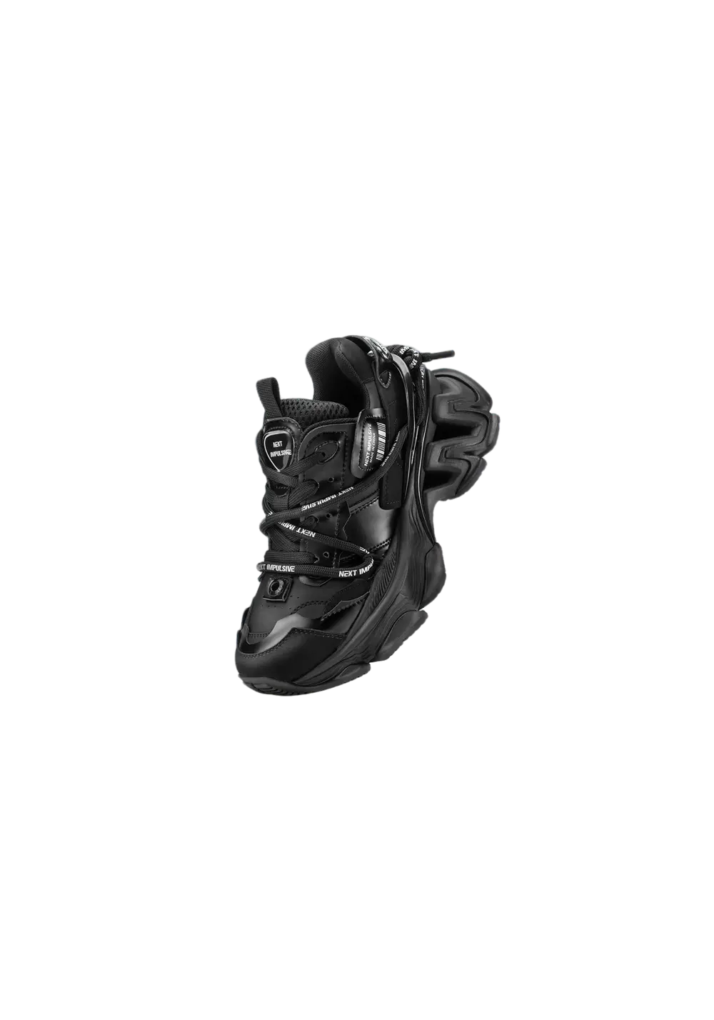 Black Impulse Layered Dad Sneakers - Skipkicks