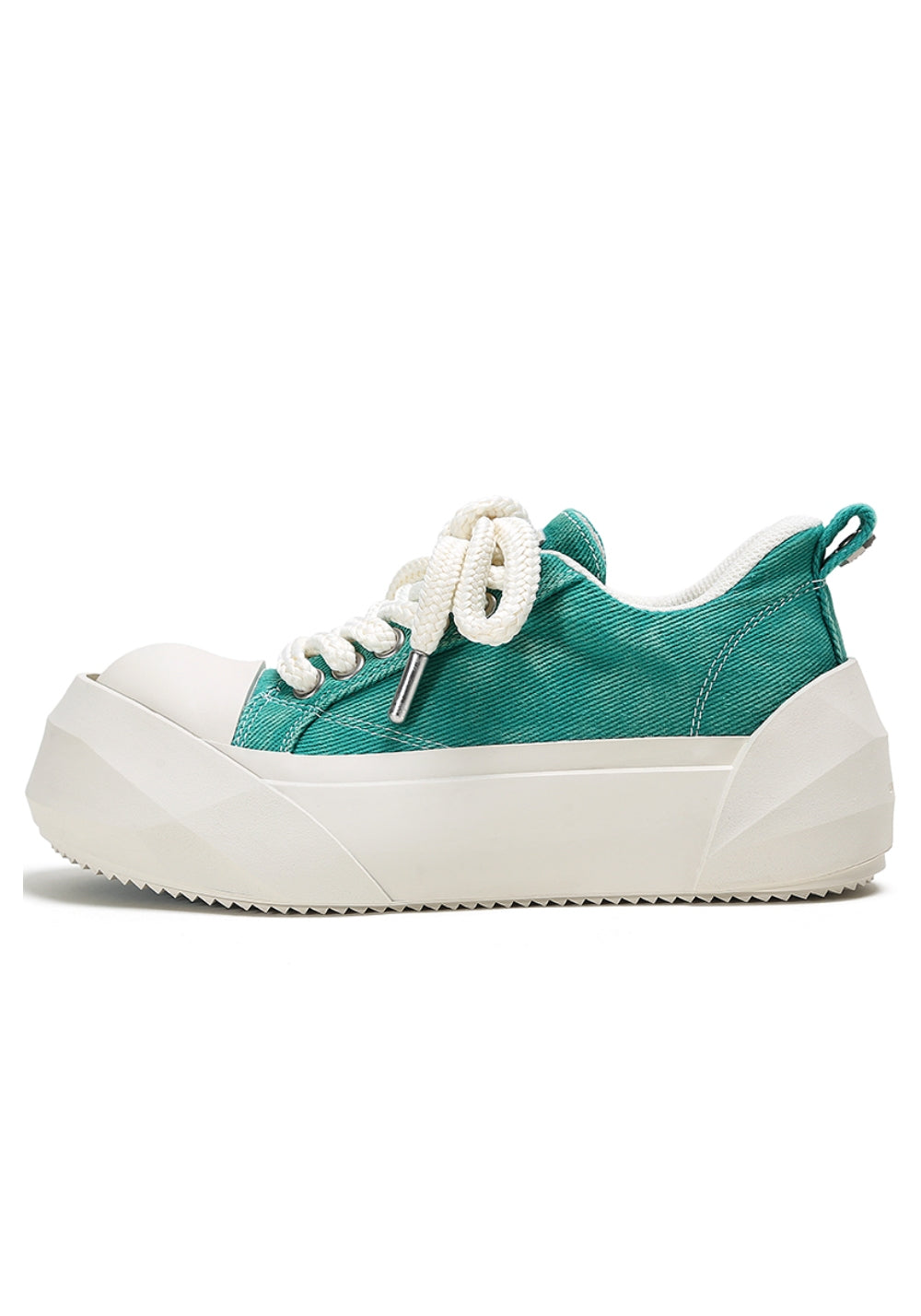 Denim Bare Look Washed Platform Sneakers - Skipkicks