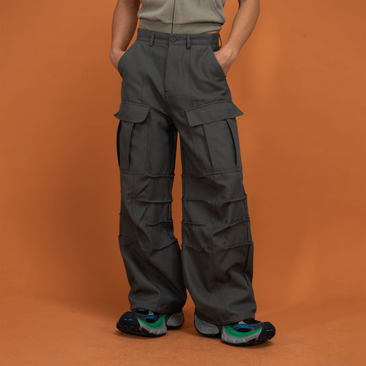 Multi-Pocket Crinkled Cargo Pants - Stylish and Functional