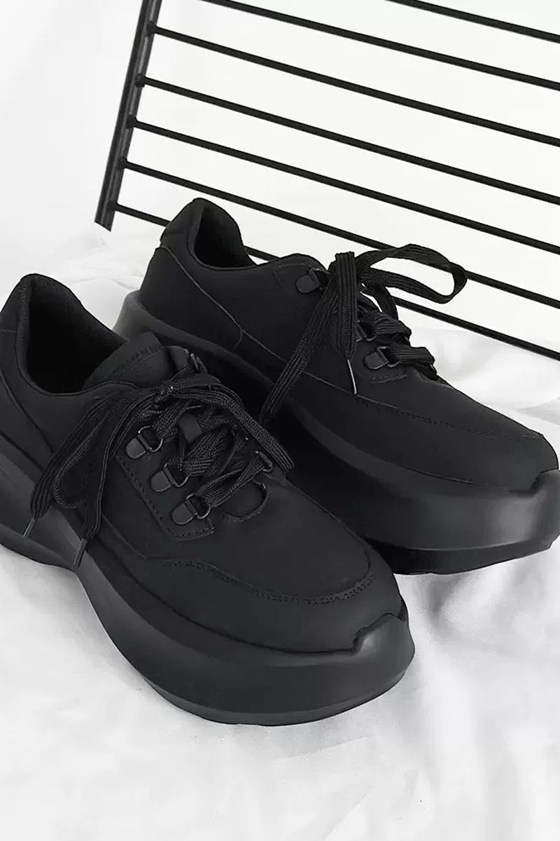 Platform Lace-Up Sneakers - Skipkicks