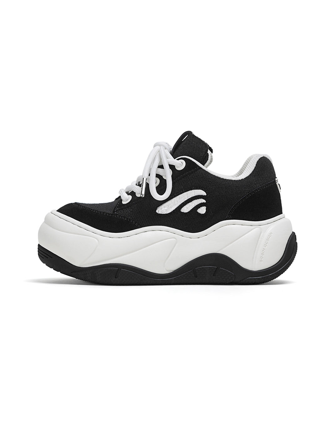 Black WiFi 2.0 Wave Canvas Platform Sneakers - Skipkicks