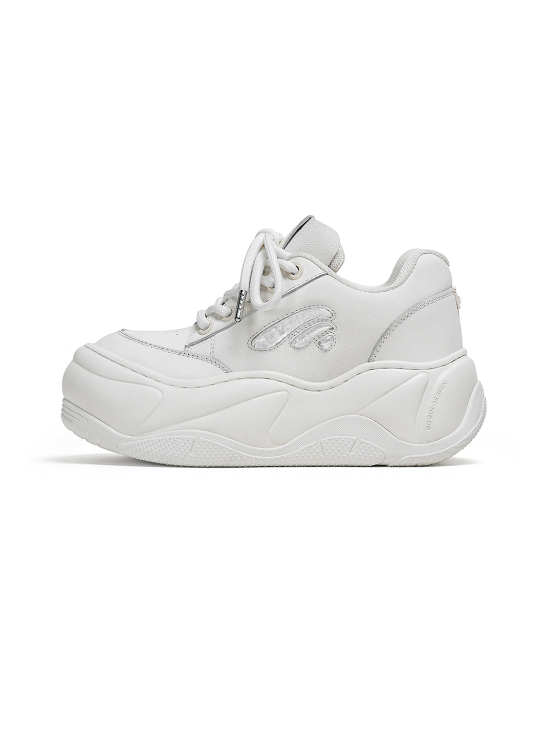 White WiFi 2.0 Wave Leather Platform Sneakers - Skipkicks