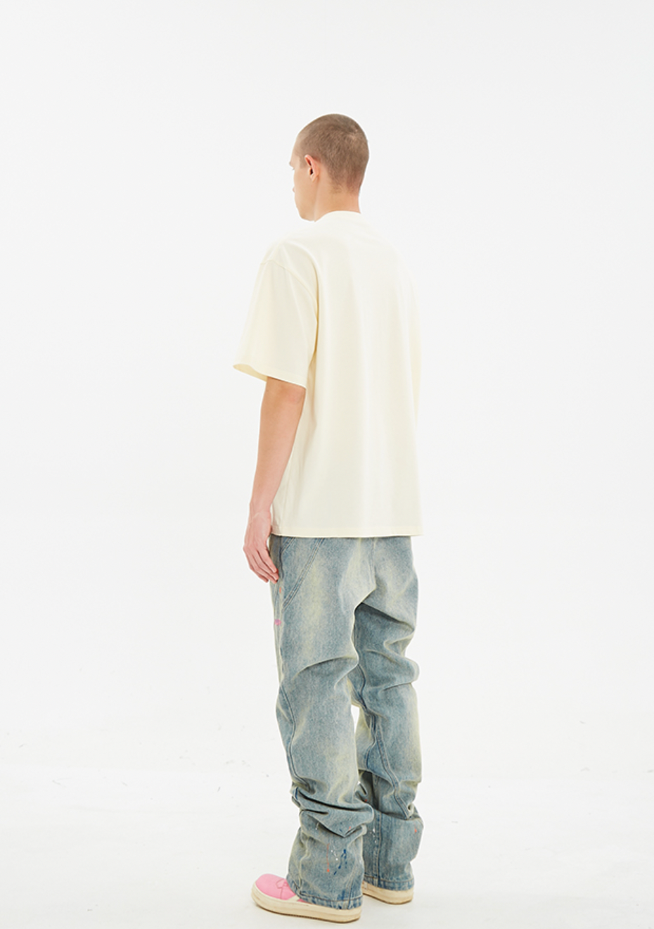 Serene Dove Suede-Finish Foam-Print T-Shirt