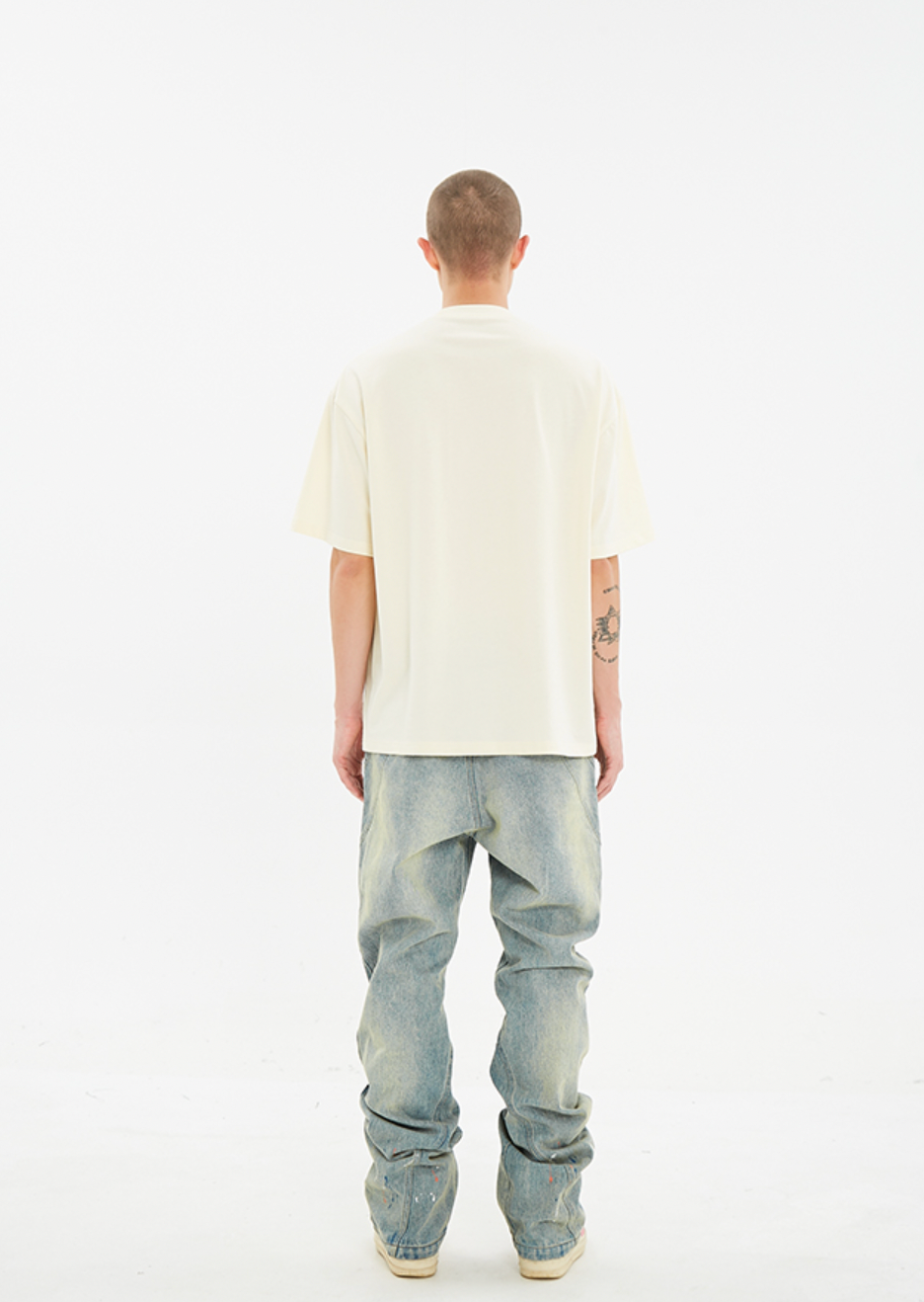 Serene Dove Suede-Finish Foam-Print T-Shirt