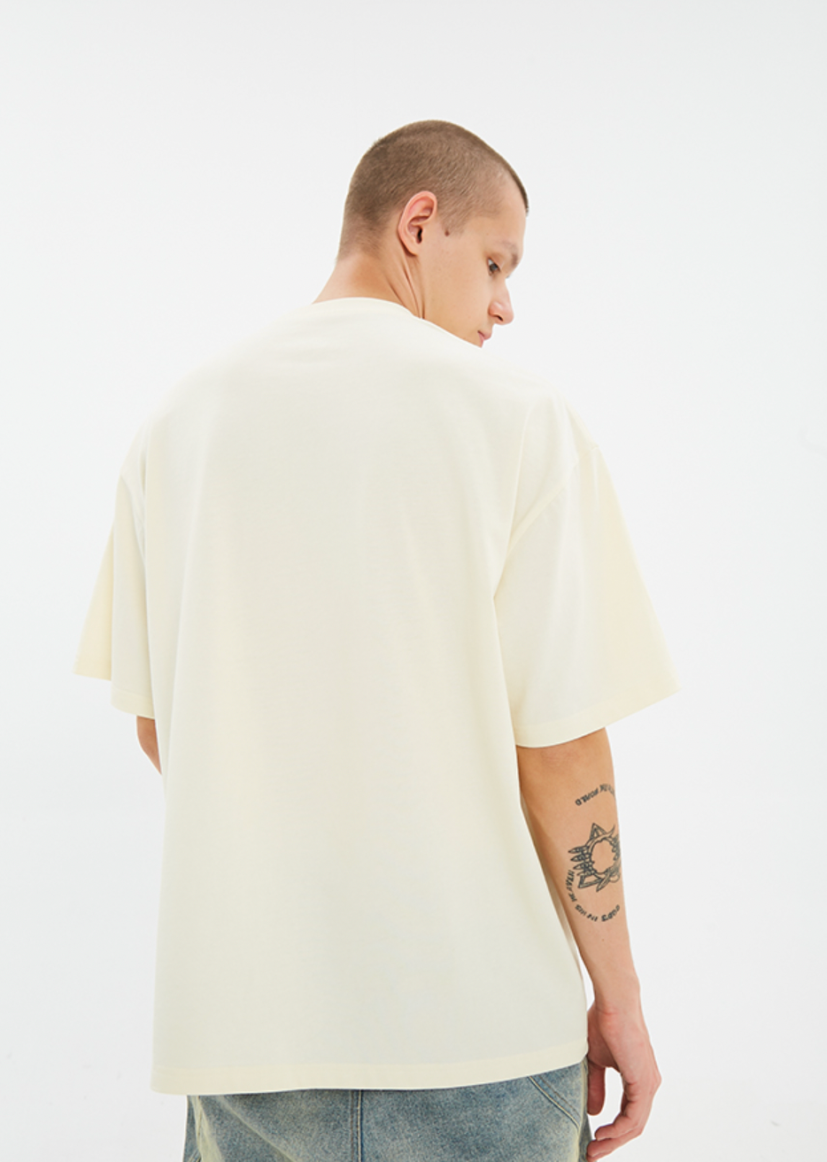 Serene Dove Suede-Finish Foam-Print T-Shirt
