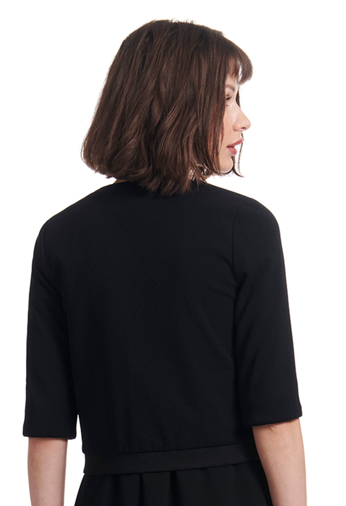 Crepe Jacket With Crystal Bow Buttons