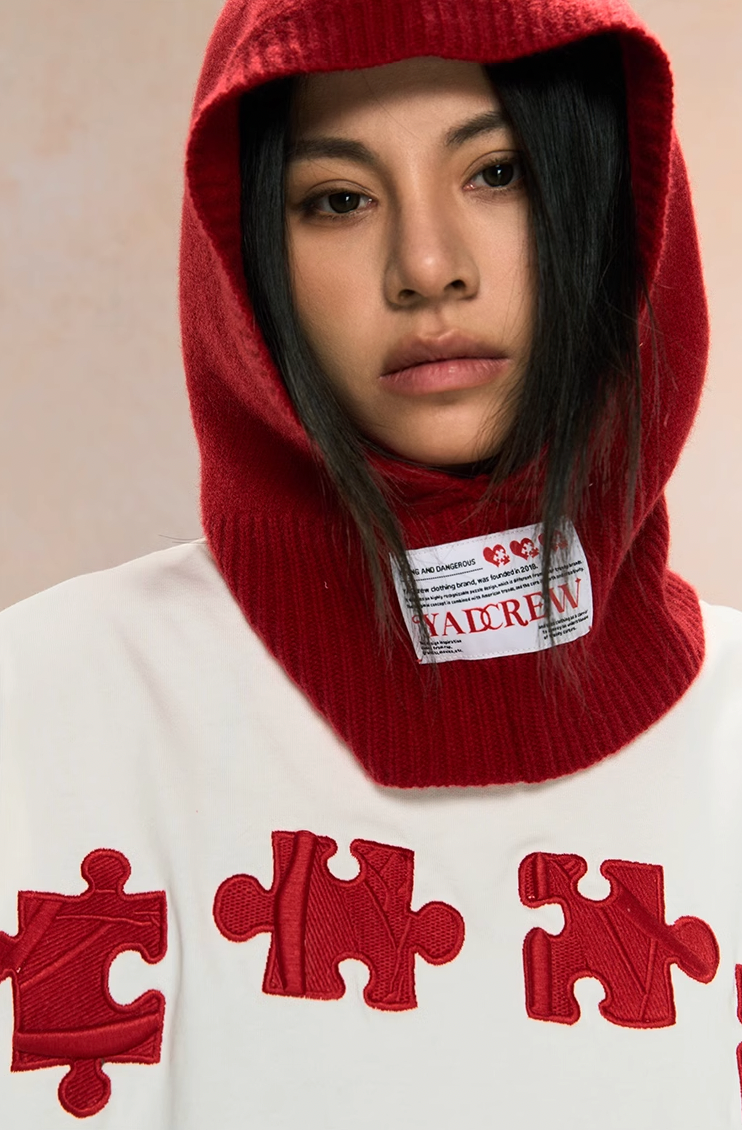 Unique 3D Textured Jigsaw Puzzle Embroidered Tee