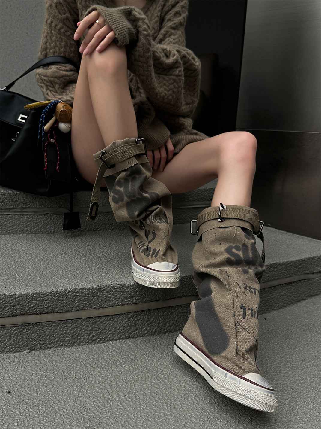 Desert Chunky Platform Lace-Up Tall Boots