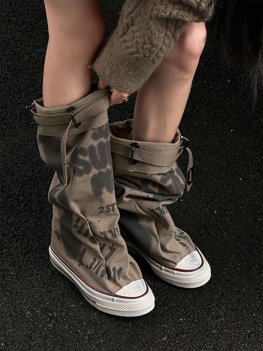 Desert Chunky Platform Lace-Up Tall Boots