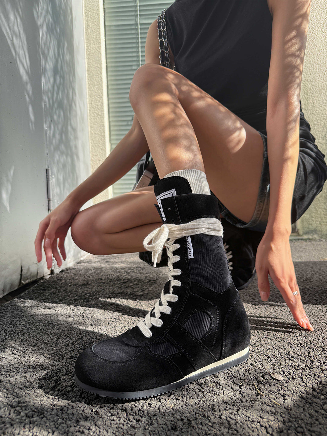 Black Knockout Hybrid Boxing Trainer Boots - Skipkicks