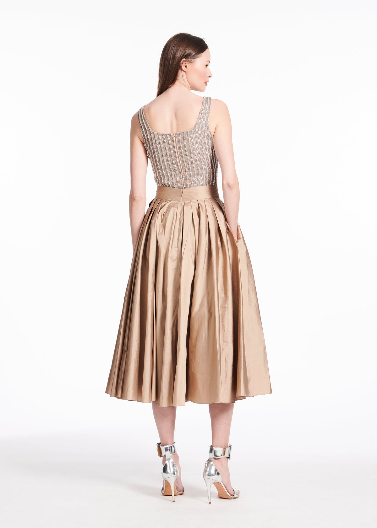 Crystal Square Neck Top In Diamond