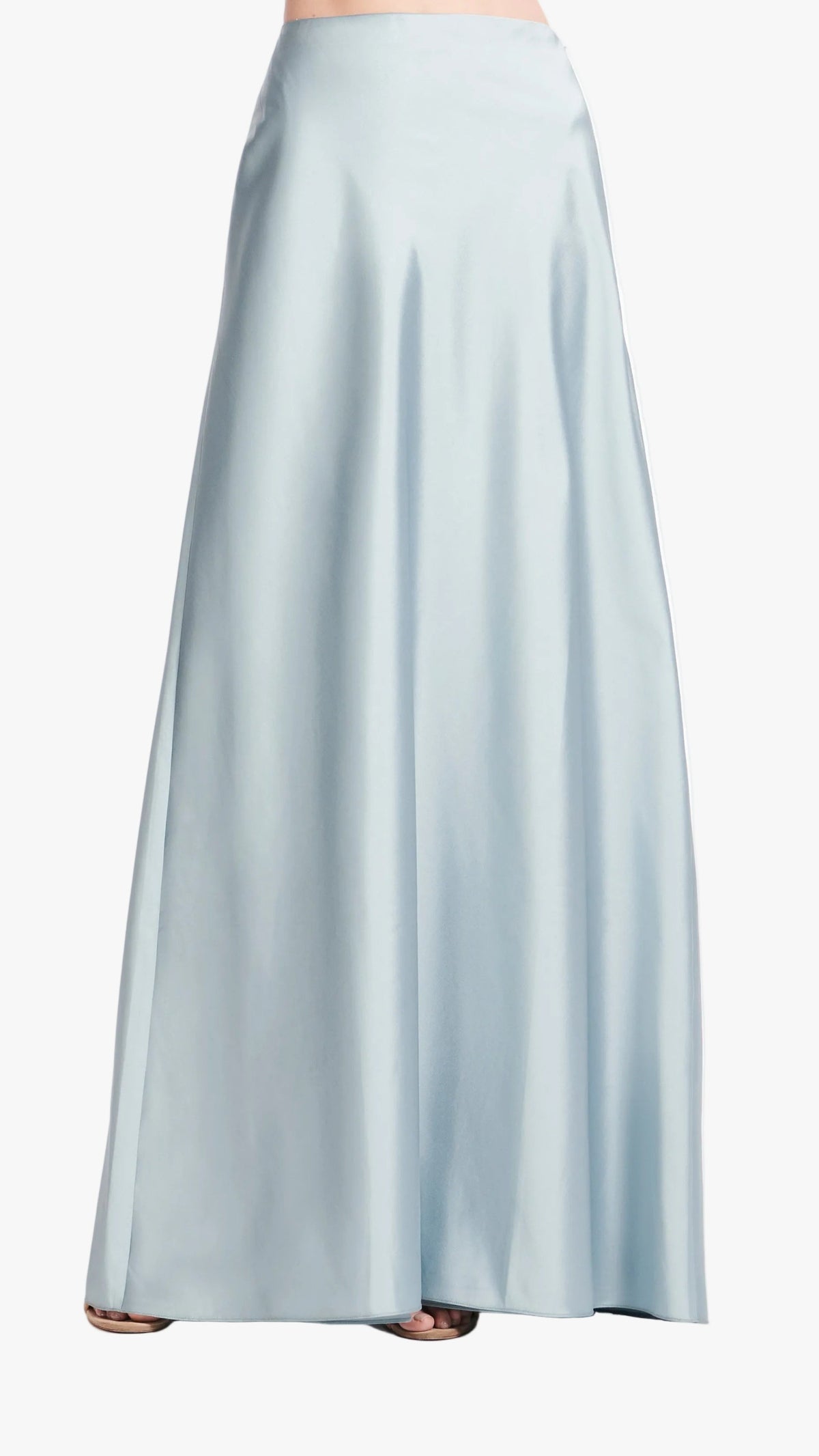 Taffeta Bias Long Skirt Light Blue