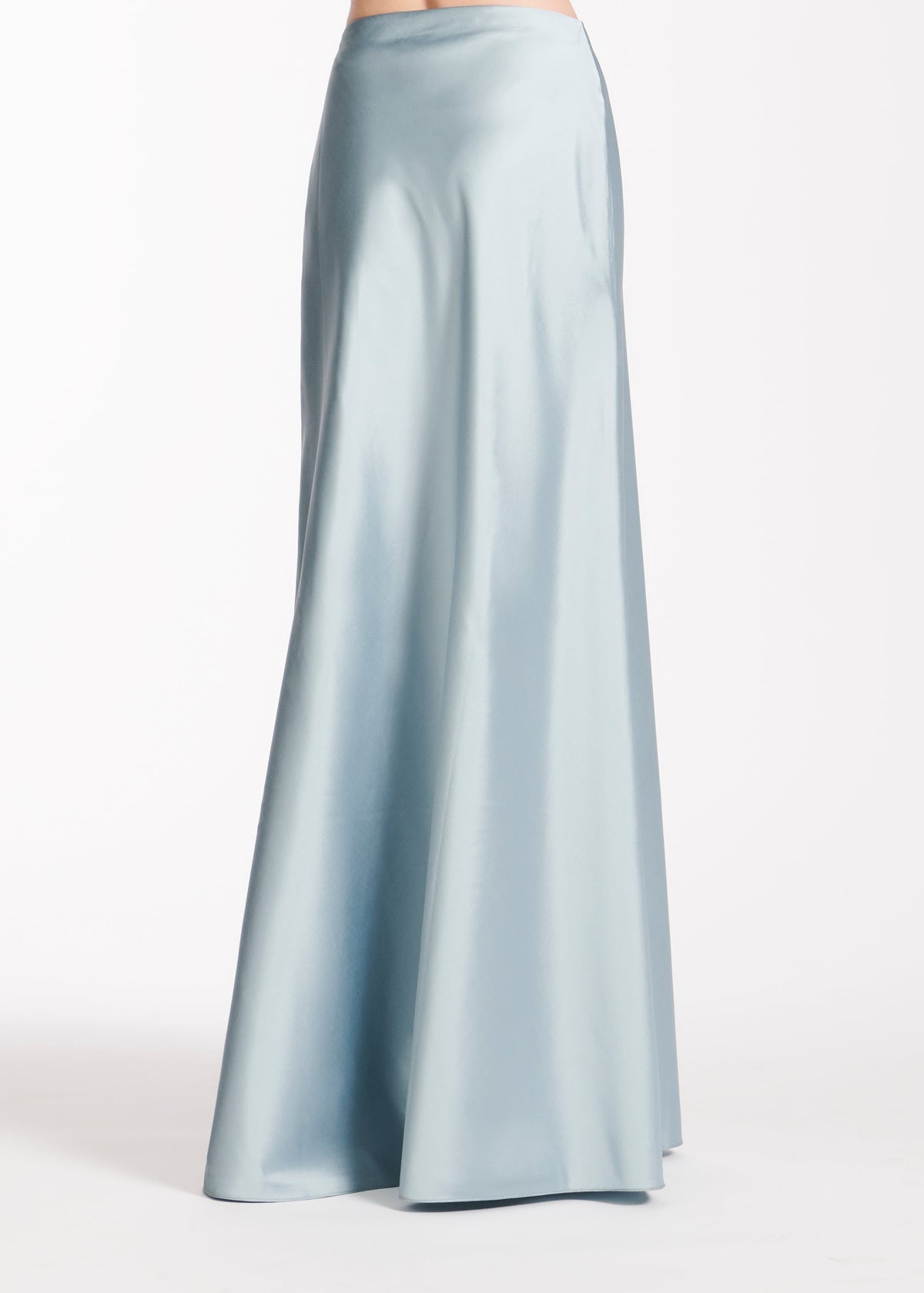 Taffeta Bias Long Skirt Light Blue