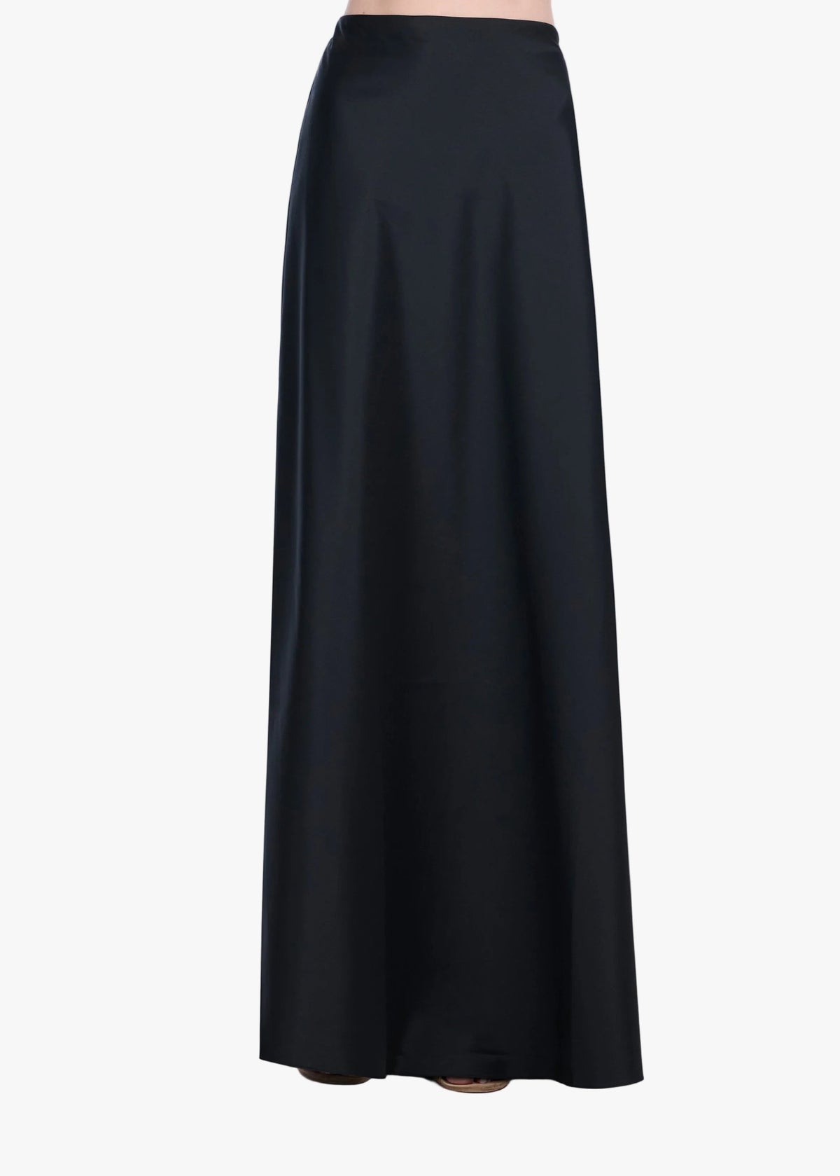 Taffeta Bias Long Skirt Black