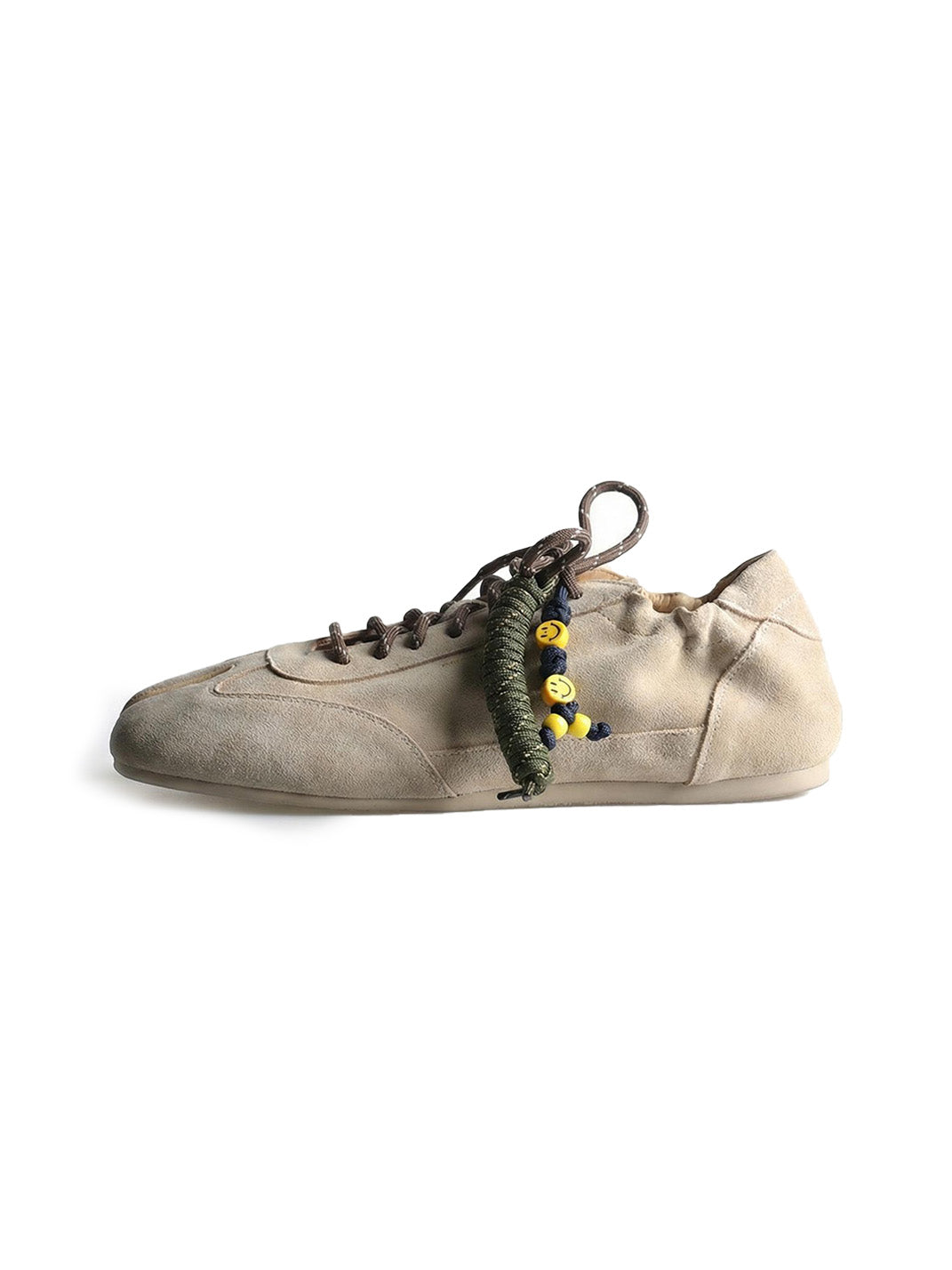 Khaki Suede Thin-Sole Tabi Sneakers - Skipkicks