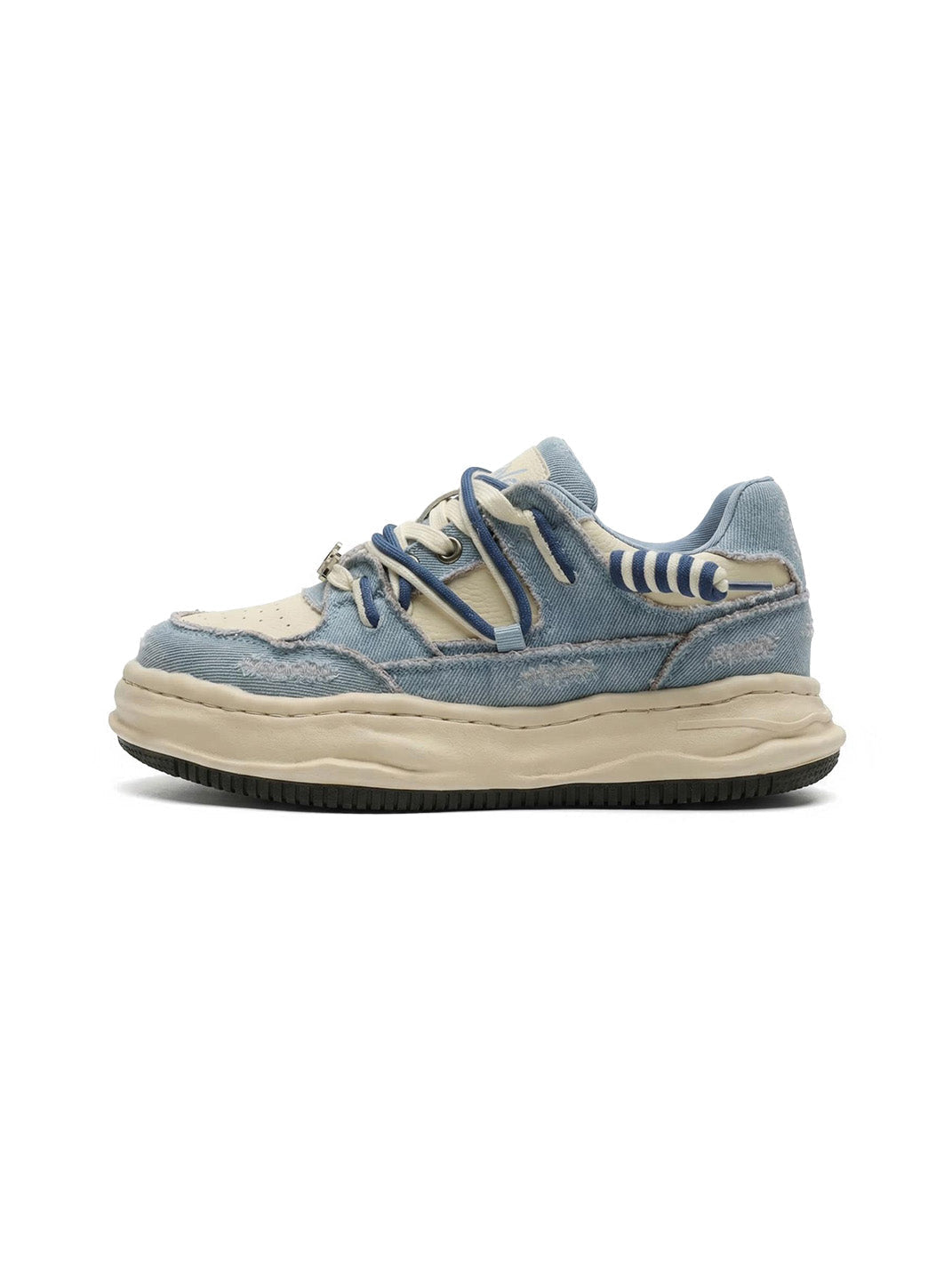 Washed Denim Dual-Lace Sneakers - Skipkicks