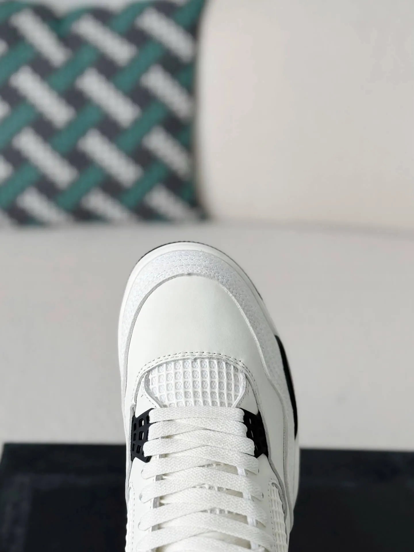 Air Jordan 4 Retro Sneakers – Flight Club Edition in White, Black & Red