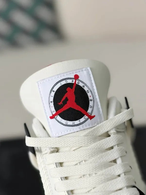 Air Jordan 4 Retro Sneakers – Flight Club Edition in White, Black & Red