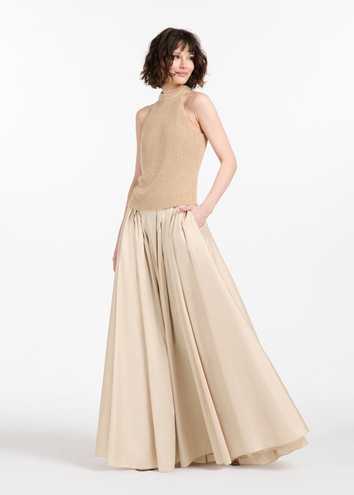 Soft Taffeta Ballgown Skirt In Champagne