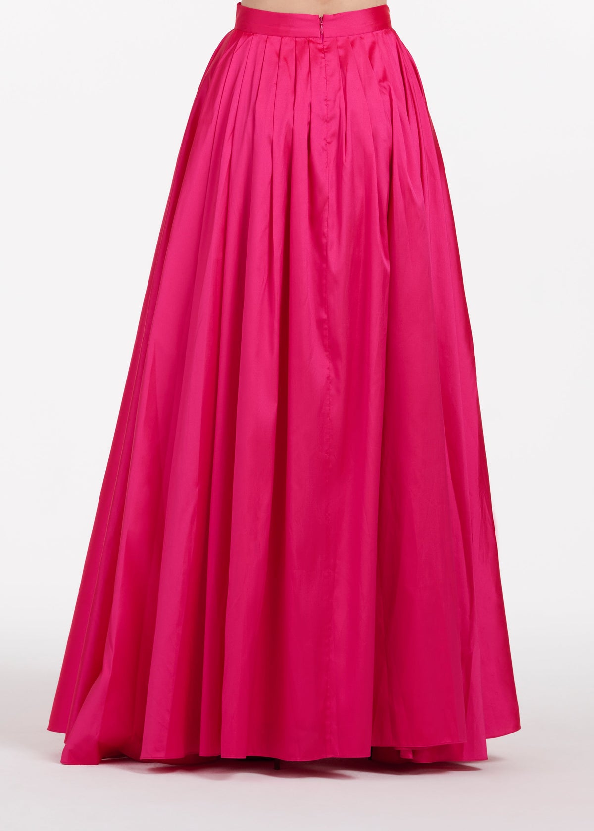 Pleated Soft Taffeta Ballgown Skirt Watermelon