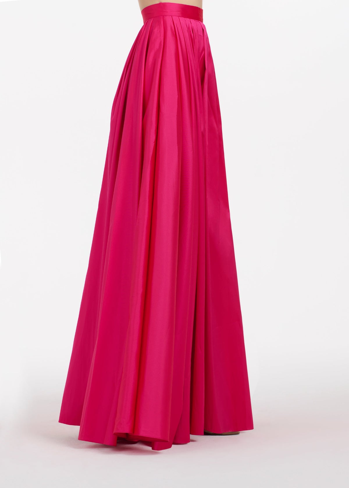 Pleated Soft Taffeta Ballgown Skirt Watermelon